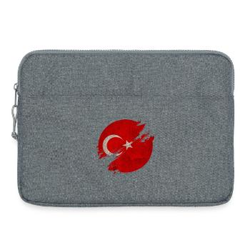 Turkey Circle / Flag Gift National Flag - Laptop bag 15" - heather grey - Front