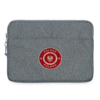 Polen Kreis Vintage Design / Geschenk Flagge - Laptoptasche 15" - Grau meliert - Vorne