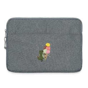Dino avec crème glacée - Sacoche pour ordinateur portable 15 pouces - gris chiné - Devant
