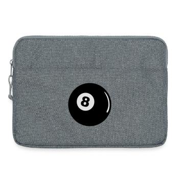 Billard Kugel schwarze 8 Ball Geschenk Pool - Laptoptasche 15" - Grau meliert - Vorne