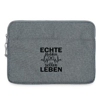 Wahre Helden sind Lebensretter - Laptoptasche 15" - Grau meliert - Vorne
