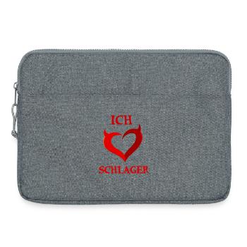 I love Schlager music Schlager music heart saying - Laptop bag 15" - heather grey - Front