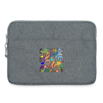 Notes de musique - Sacoche pour ordinateur portable 15 pouces - gris chiné - Devant