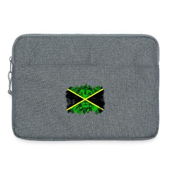 Drapeau néon de la Jamaïque de la jungle - Sacoche pour ordinateur portable 15 pouces - gris chiné - Devant