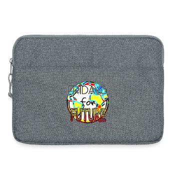 Klimaschutz Statement Farbenkunst - Laptoptasche 15" - Grau meliert - Vorne