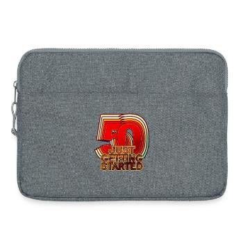 50. Geburtstag - Laptoptasche 15" - Grau meliert - Vorne