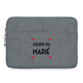 Equipe du Marié / Mariage / EVJF / EVG / Amour - Sacoche pour ordinateur portable 15 pouces - gris chiné - Devant