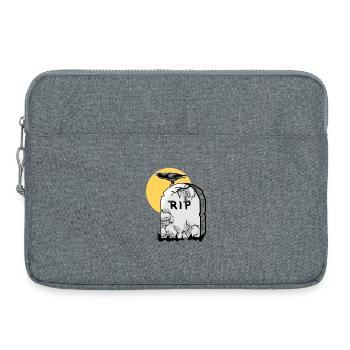 Gravestone with crow - Laptop bag 15" - heather grey - Front