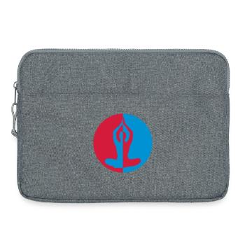 Yoga / Yogi / Bouddhisme / Bouddhiste - Sacoche pour ordinateur portable 15 pouces - gris chiné - Devant