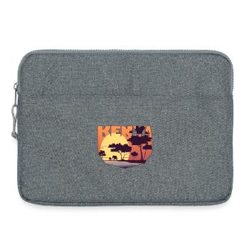 Kenia Design mit Landschaft / Geschenk - Laptoptasche 15" - Grau meliert - Vorne