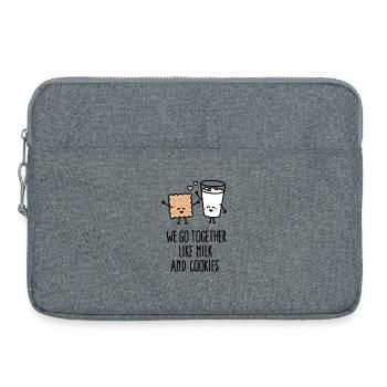We go together like milk and cookies - Laptop bag 15" - heather grey - Front