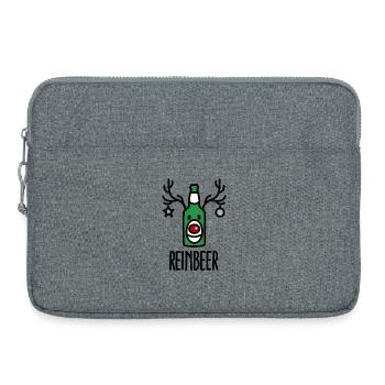 Reinbeer = Reindeer + Beer - Laptoptasche 15" - Grau meliert - Vorne