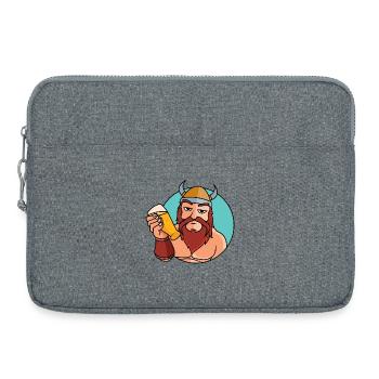 Wikinger mit Bierglas - Laptoptasche 15" - Grau meliert - Vorne