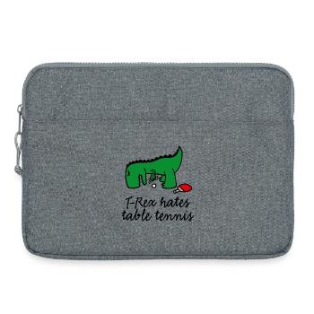 T-Rex hates table tennis tennis de table dinosaur - Sacoche pour ordinateur portable 15 pouces - gris chiné - Devant