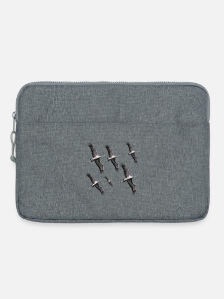 Vogelzug Kraniche - Laptoptasche 15" - Grau meliert