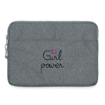 girl power mit herz rosa glitter - Laptoptasche 15" - Grau meliert - Vorne