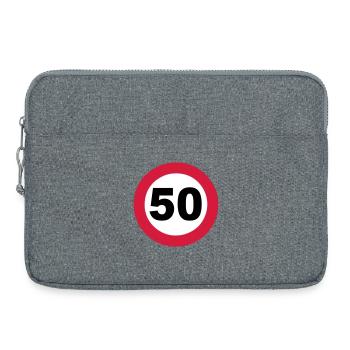 50e anniversaire , 50 ans , Panneau de signalisation 50 (25) - Sacoche pour ordinateur portable 15 pouces - gris chiné - Devant