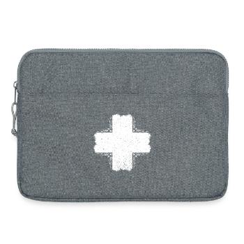 Schweiz / Suisse / Schweizerkreuz - Laptoptasche 15" - Grau meliert - Vorne