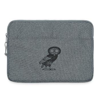 Chouette d'Athéna [Contour noir (chouette uniquement)] - Sacoche pour ordinateur portable 15 pouces - gris chiné - Devant