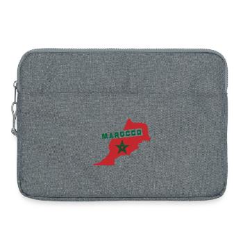 Morocco map with national flag - Laptop bag 15" - heather grey - Front