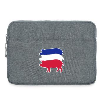 Tricolor pork in stripes - Laptop bag 15" - heather grey - Front
