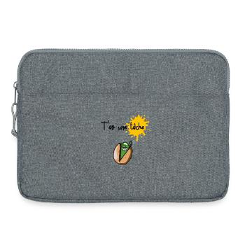 T'as une tâche pistache (typo noire) - Sacoche pour ordinateur portable 15 pouces - gris chiné - Devant