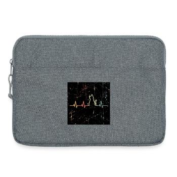 Cats face mask - Laptop bag 15" - heather grey - Front