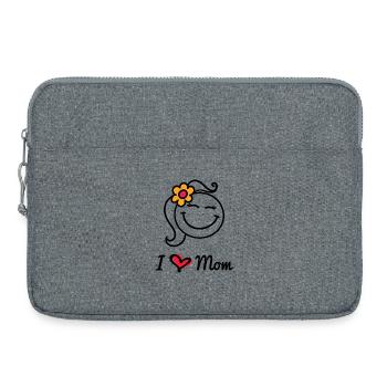 Ich Liebe Mama Herz Mutter Mutter Muttertag Spruch - Laptoptasche 15" - Grau meliert - Vorne