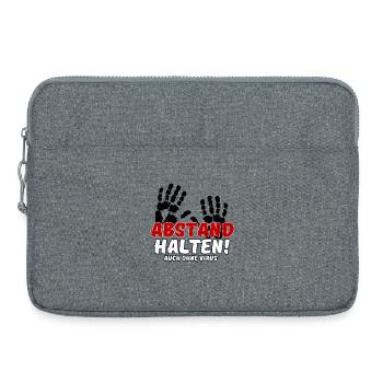 Abstand halten Virus Pandemie Spruch - Laptoptasche 15" - Grau meliert - Vorne