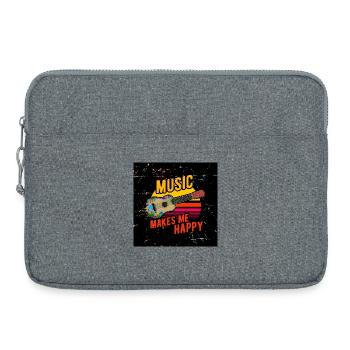 Ukulele Gesichtsmaske - Laptoptasche 15" - Grau meliert - Vorne