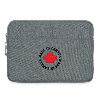 Fabriqué au Canada – Déclaration sur la feuille d’érable - Sacoche pour ordinateur portable 15 pouces - gris chiné - Devant