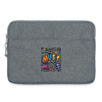Musique rock hip hip jazz pop musique reggae hard rock - Sacoche pour ordinateur portable 15 pouces - gris chiné - Devant