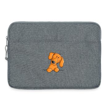 Lustiger Dackel I Dachshund I Teckel I Hund - Laptoptasche 15" - Grau meliert - Vorne