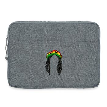 Rasta Rastafarian Reggae Jamaica Chilling Hair Jah - Sacoche pour ordinateur portable 15 pouces - gris chiné - Devant