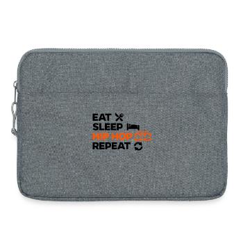 Essen Schlafen Hip Hop HipHop Wiederholen Spruch - Laptoptasche 15" - Grau meliert - Vorne