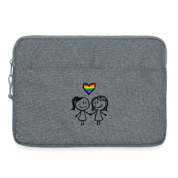 Lesbisch Liebe Ehe Paar Stolz Toleranz Gleichheit - Laptoptasche 15" - Grau meliert - Vorne