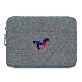 Horse horses rider ride animal gallop foal Heng - Laptop bag 15" - heather grey - Front