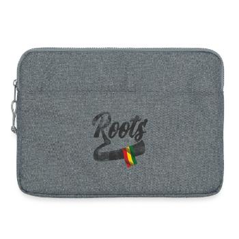 Roots Reggae Design avec drapeau coloré - Sacoche pour ordinateur portable 15 pouces - gris chiné - Devant