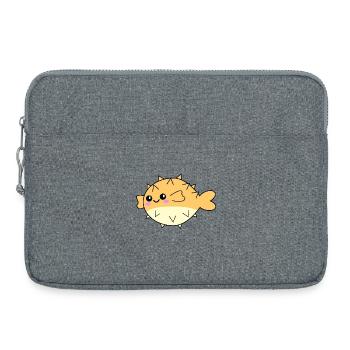 Kugelfisch niedliches Tier - Laptoptasche 15" - Grau meliert - Vorne