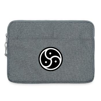 round sticker bdsm symbol mistress bondage latex - Laptop bag 15" - heather grey - Front