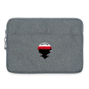 Krakow Poland Skyline Polish Flag Travel Souvenir - Laptop bag 15" - heather grey - Front