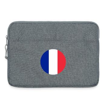 Autocollant rond drapeau de la France Aufkleber Frankreich - Sacoche pour ordinateur portable 15 pouces - gris chiné - Devant