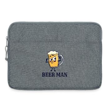 Drôle Boire Bière Boire Boire Bière Verre Fun - Sacoche pour ordinateur portable 15 pouces - gris chiné - Devant