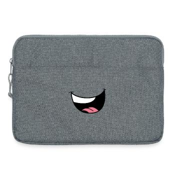 Minimalistische Lippen & Augen Schwarz - Laptoptasche 15" - Grau meliert - Vorne