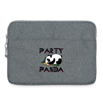 Fête panda faire la fête préchauffage boire ivre - Sacoche pour ordinateur portable 15 pouces - gris chiné - Devant
