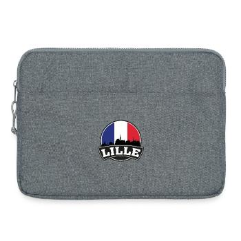 Lille France Skyline Travel Souvenir Französische Flagge - Laptoptasche 15" - Grau meliert - Vorne