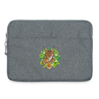 Luchs Katze Freiheit - Laptoptasche 15" - Grau meliert - Vorne