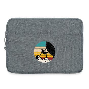 Grimpeur sous les bandes du coucher de soleil - Sacoche pour ordinateur portable 15 pouces - gris chiné - Devant