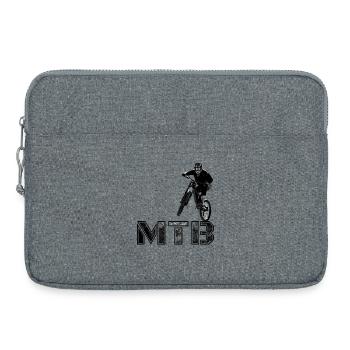 MTB mountain biking gift - Laptop bag 15" - heather grey - Front