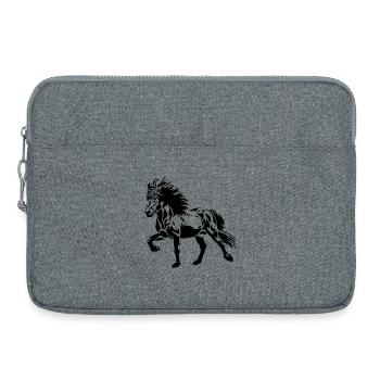 Cheval islandais de Tölting n° 4 - Sacoche pour ordinateur portable 15 pouces - gris chiné - Devant
